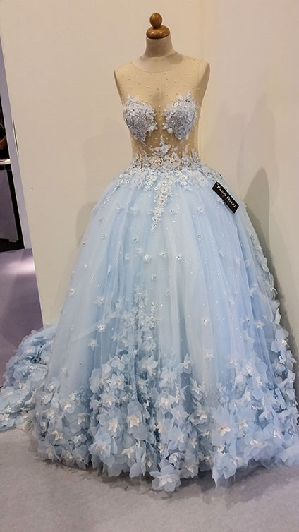 randy fenoli blue bridal dress